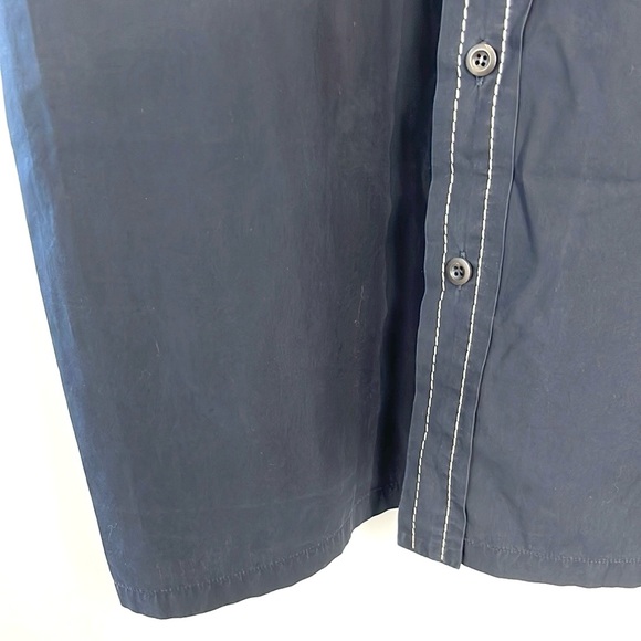 Prada SS/15 Navy Topstitched Buttoned Short-Sleeve Shirt - Picture 5 of 13